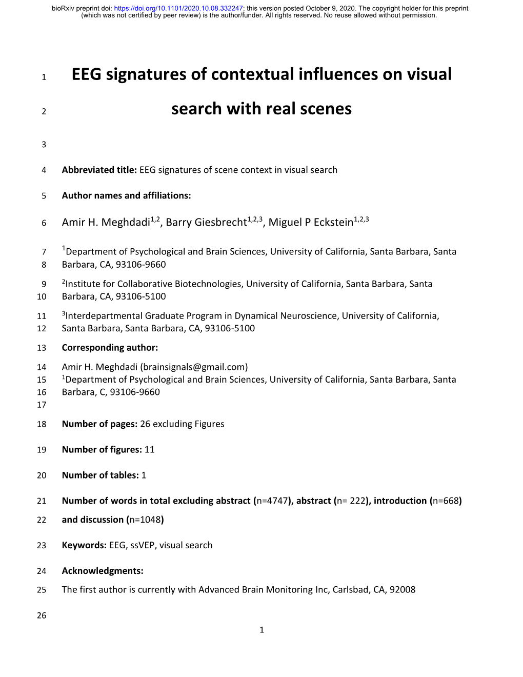 EEG Signatures of Contextual Influences on Visual Search With