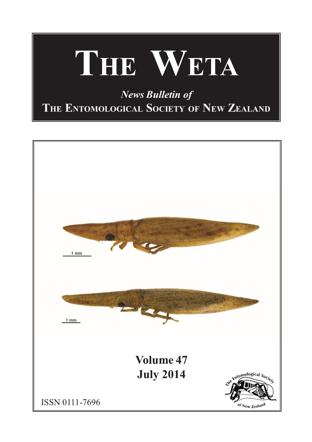 THE WETA News Bulletin of the ENTOMOLOGICAL SOCIETY of NEW ZEALAND