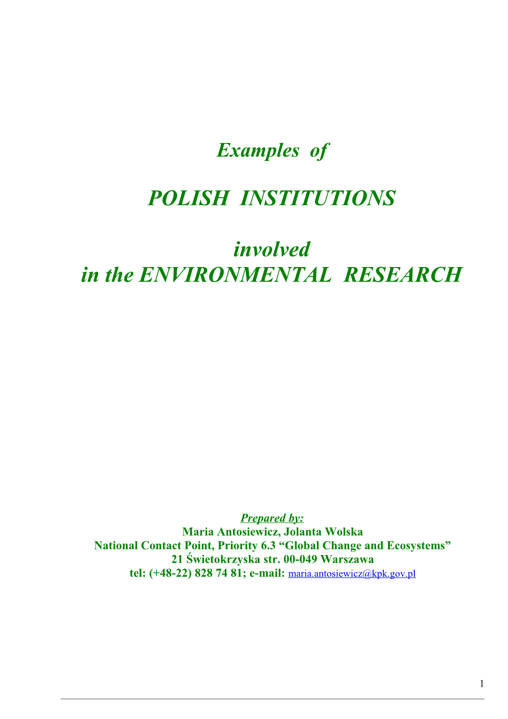 Polish Institutions