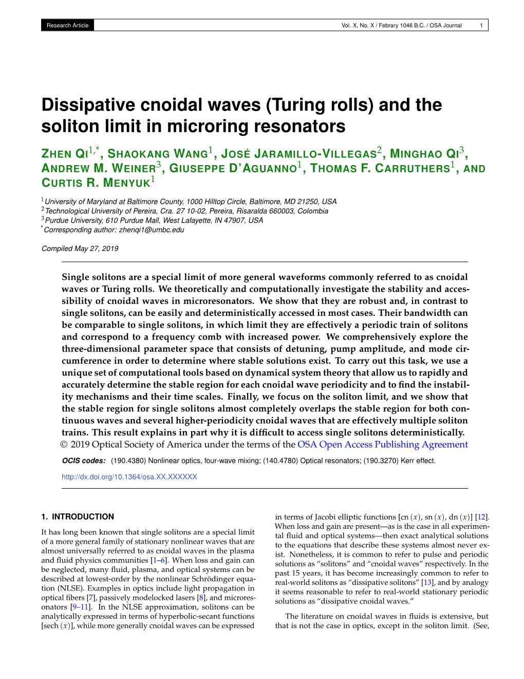 Dissipative Cnoidal Waves (Turing Rolls) and the Soliton Limit in Microring Resonators