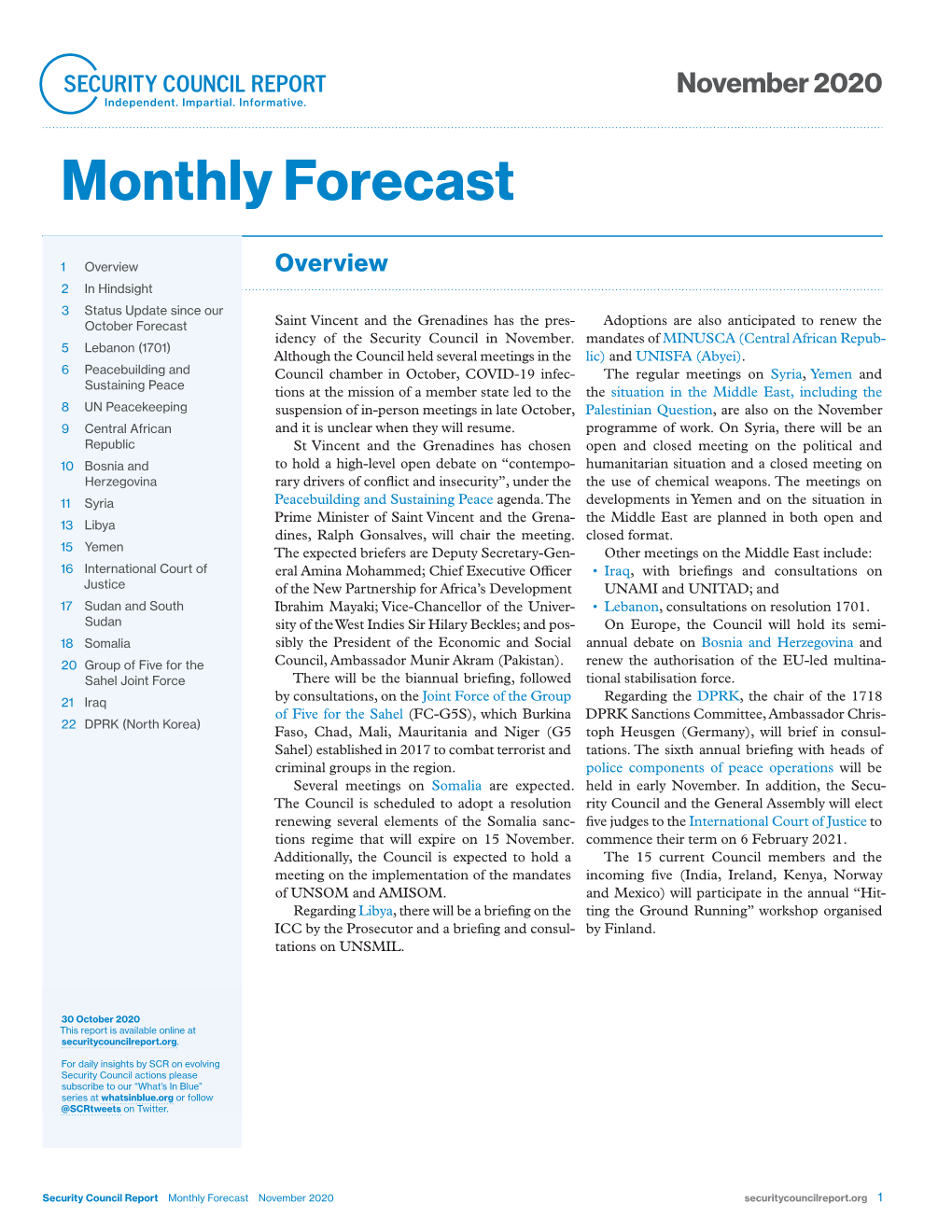 Monthly Forecast