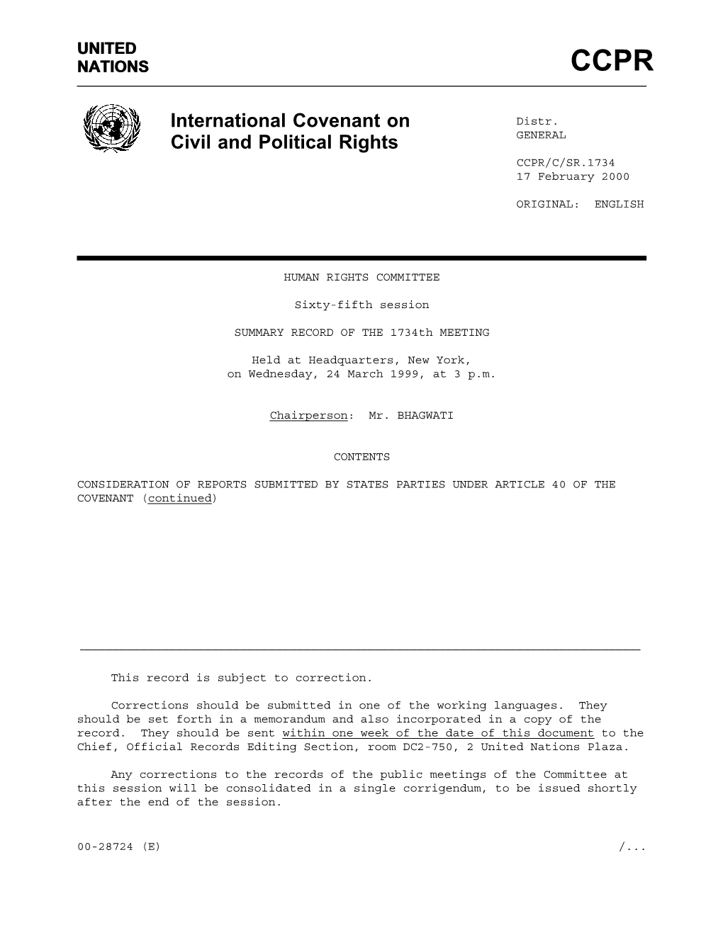 International Covenant on Civil and Political Rights