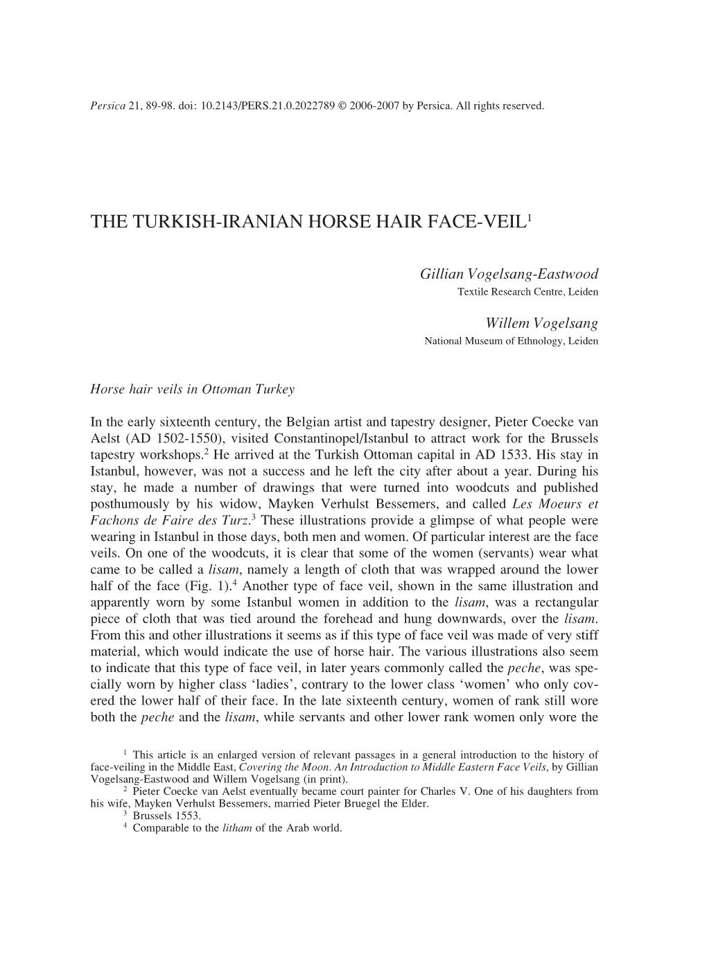 The Turkish-Iranian Horse Hair Face-Veil1