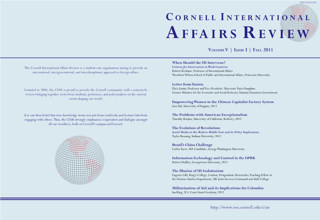 Cornell International Affairs Review