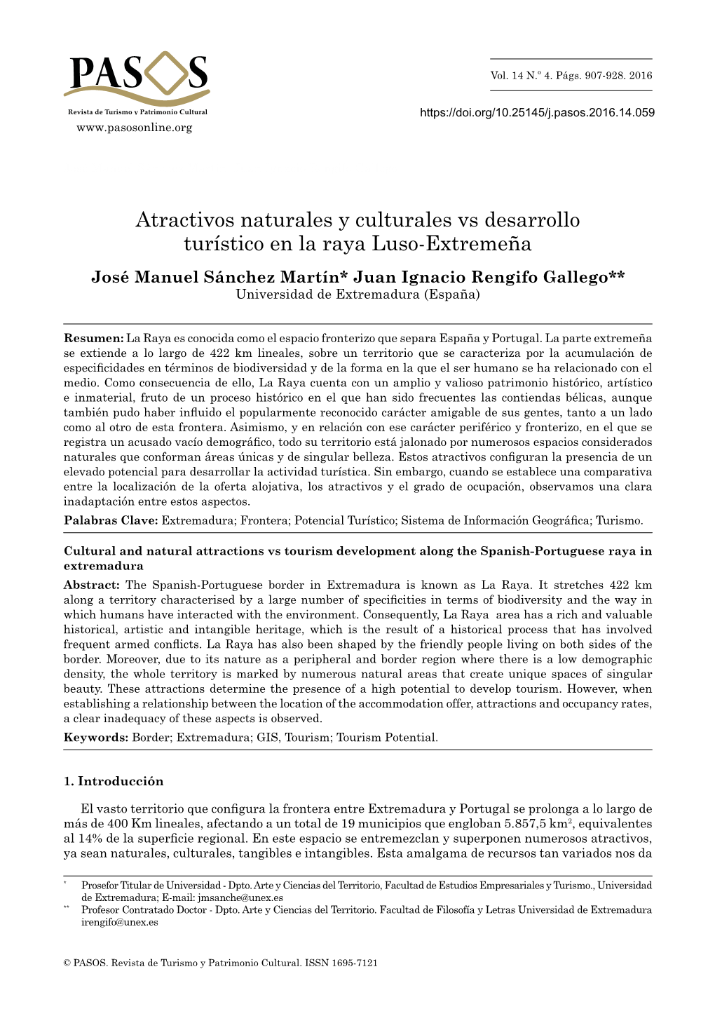 Atractivos Naturales Y Culturales Vs Desarrollo Turístico En La Raya