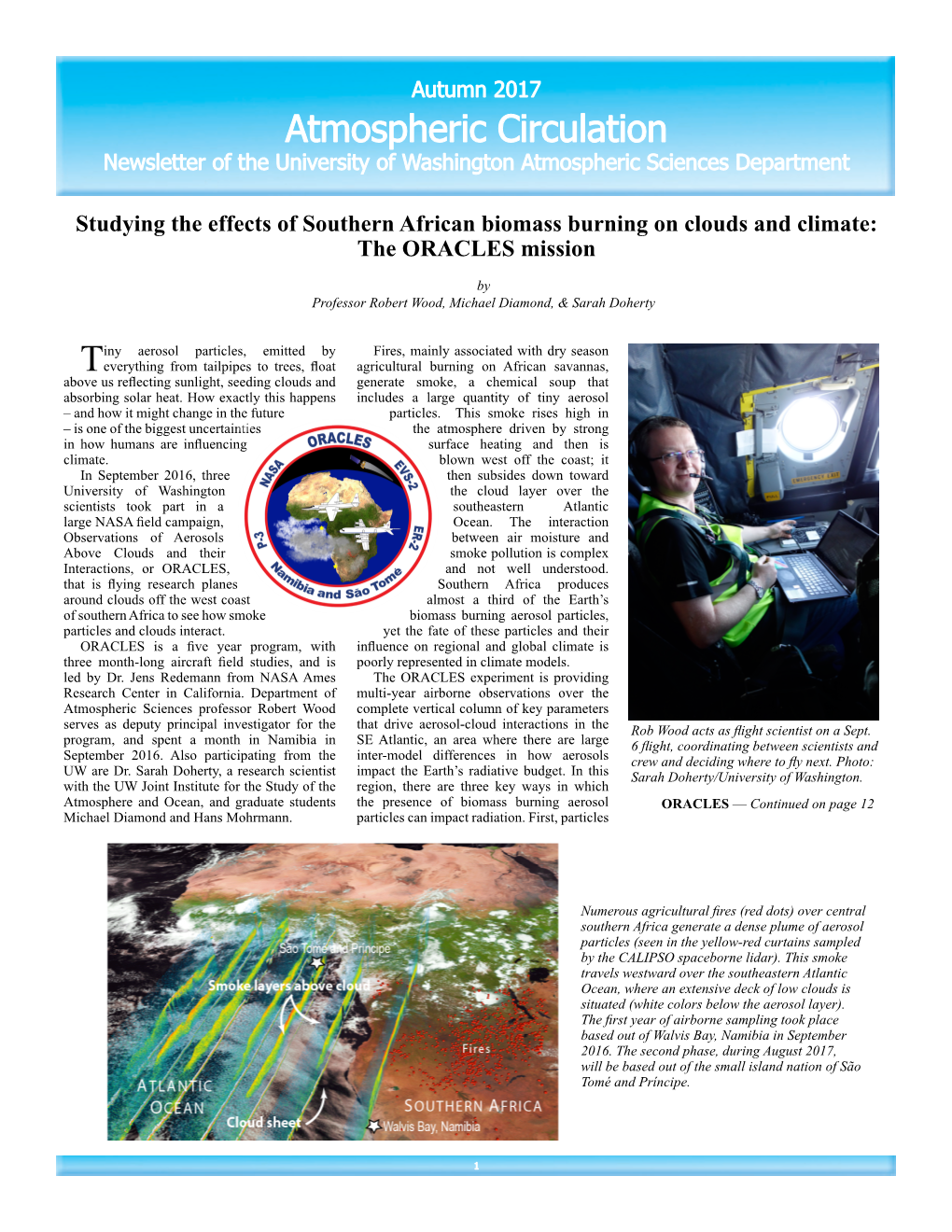 Atmospheric Circulation Newsletter of the University of Washington Atmospheric Sciences Department