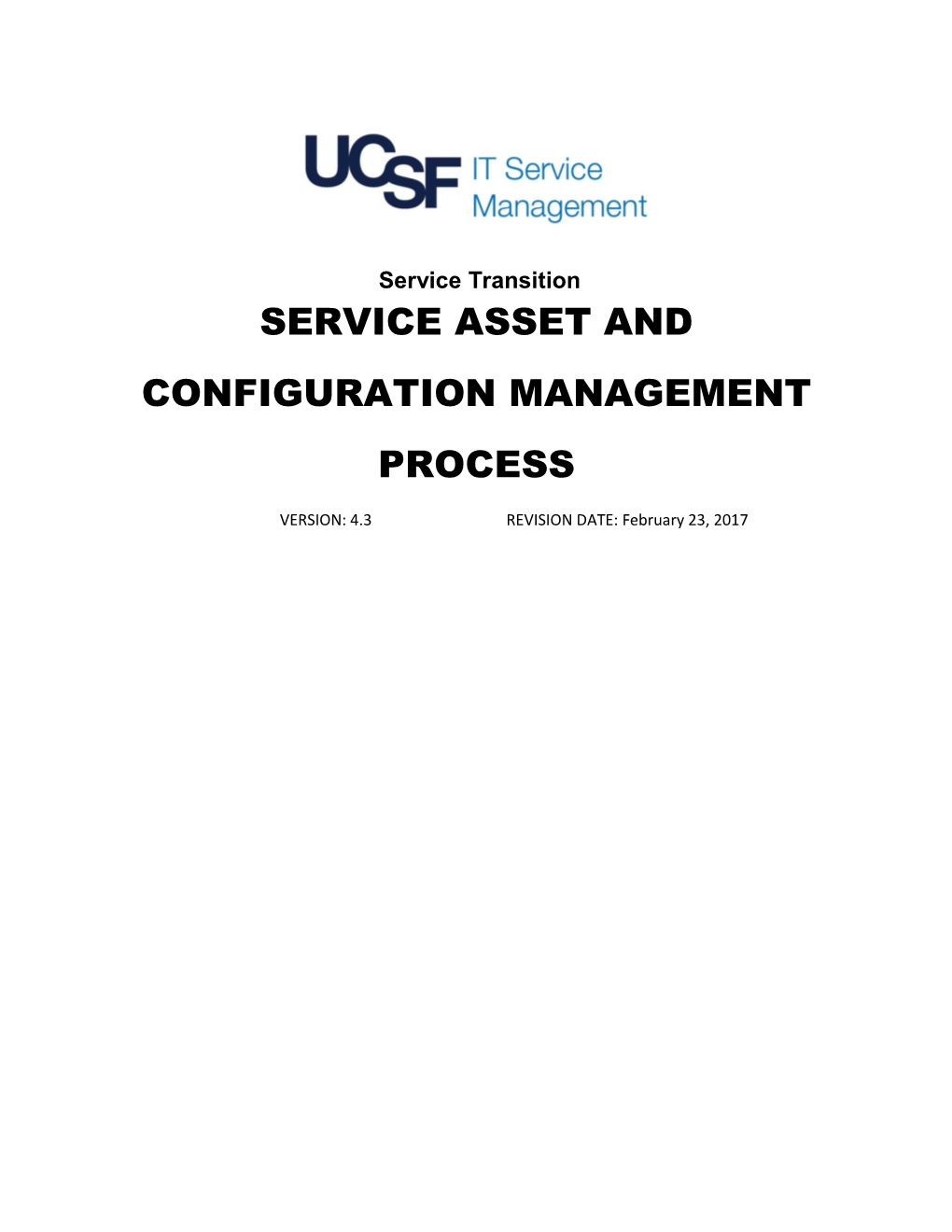 Service Asset and Configuration Management (SACM/CMDB) Process