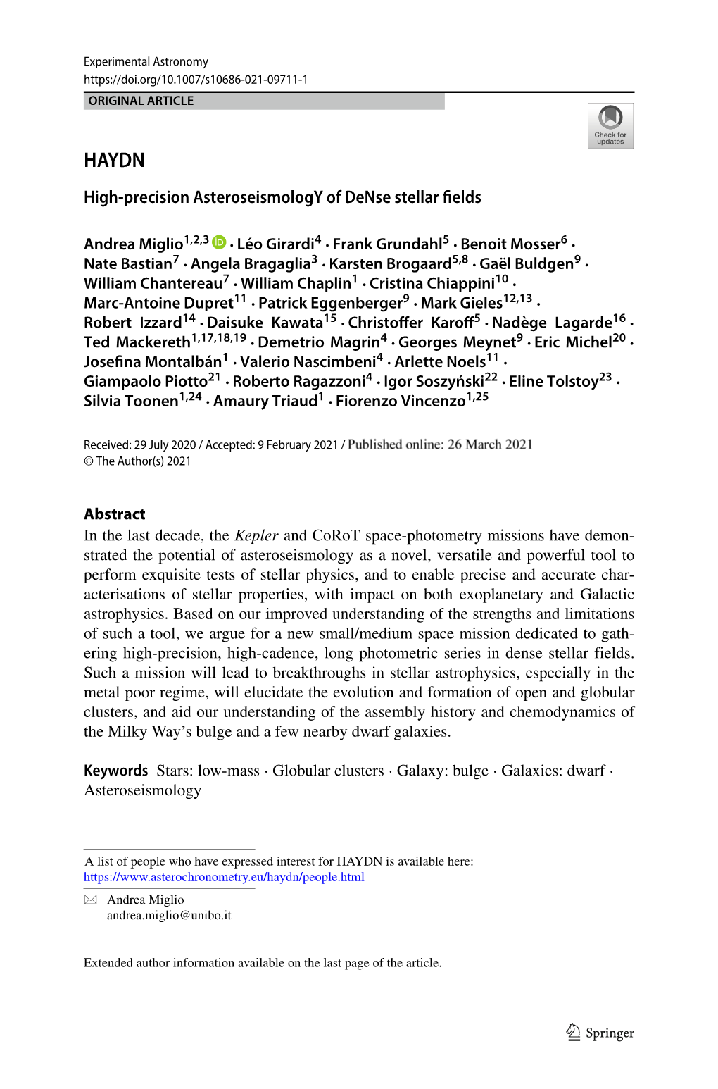 High-Precision Asteroseismology of Dense Stellar Fields