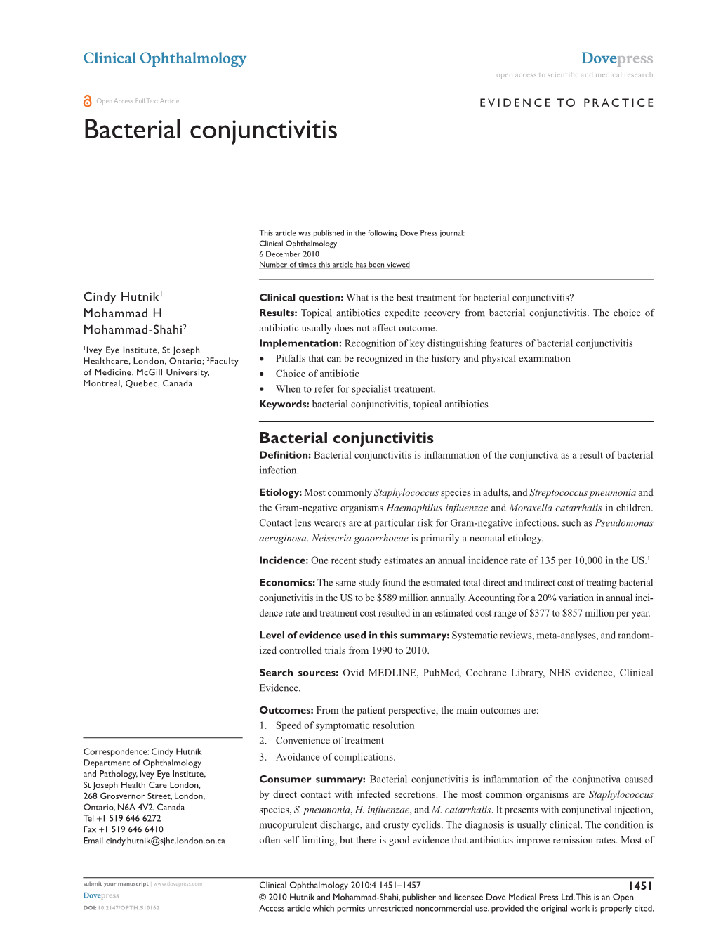 Bacterial Conjunctivitis