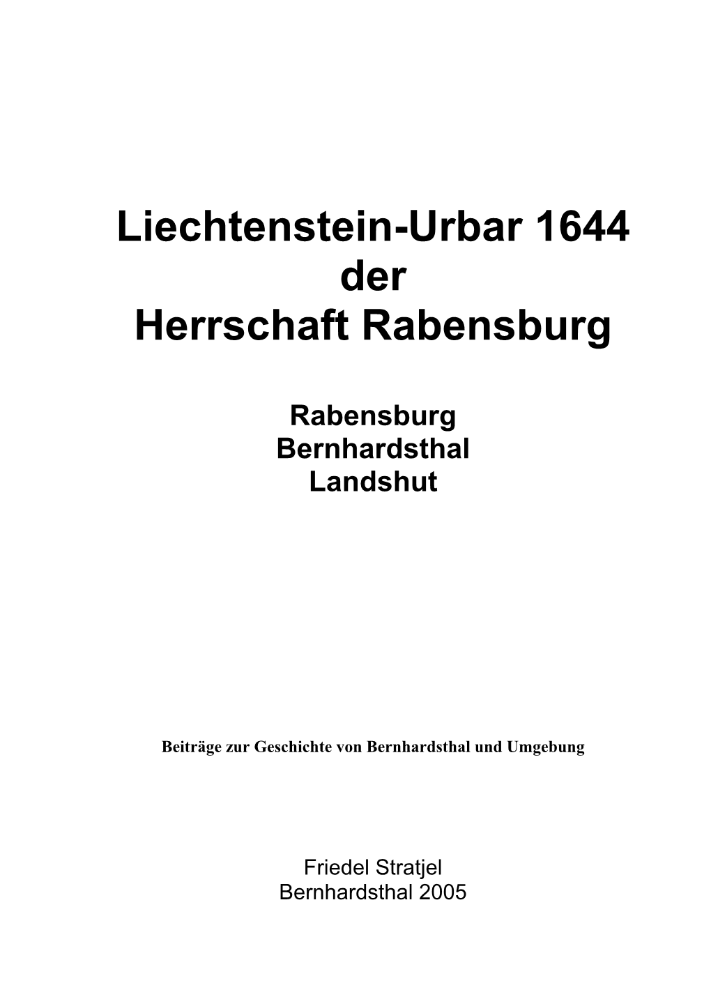 Liechtenstein-Urbar 1644 Der Herrschaft Rabensburg
