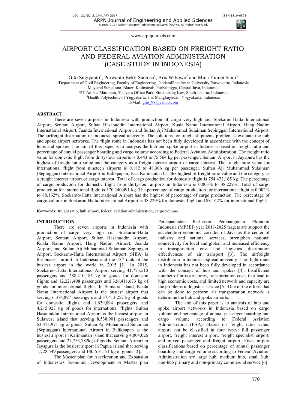 Airport Classification Based on Freight Ratio and Federal Aviation Administration (Case Study in Indonesia)