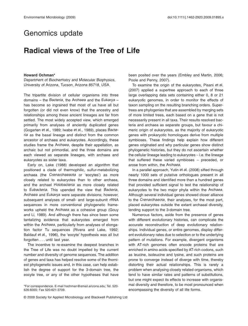 Radical Views of the Tree of Life