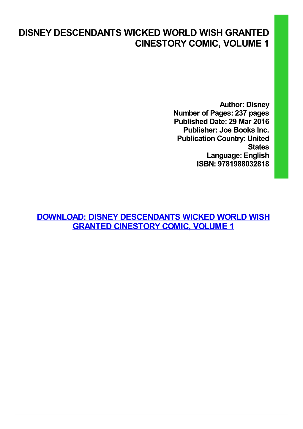 {PDF} Disney Descendants Wicked World Wish Granted