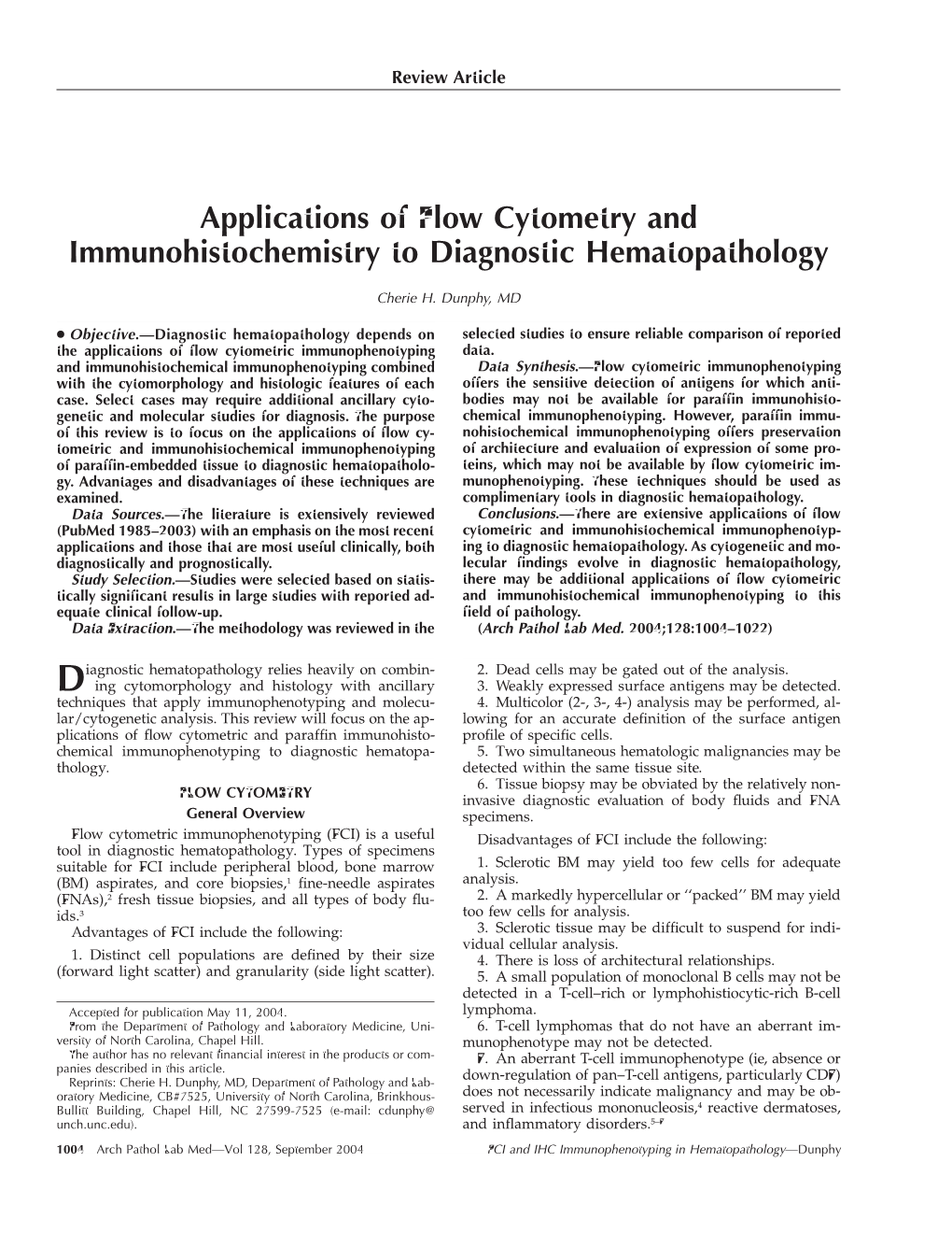 Applications Of Flow Cytometry And Immunohistochemistry To Diagnostic ...