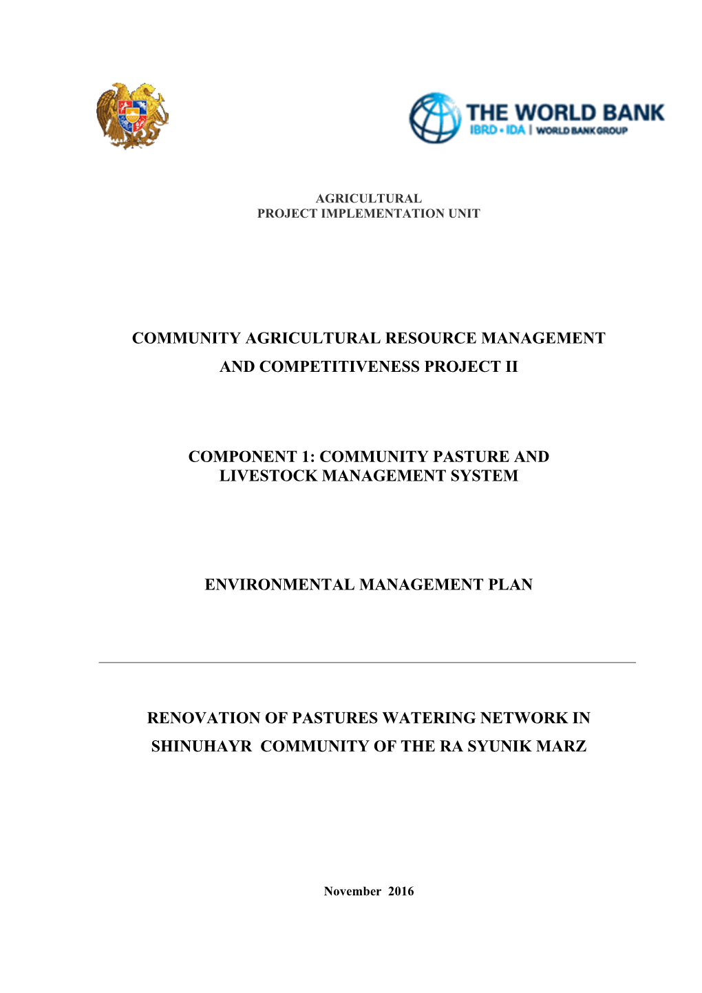 Community Agricultural Resource Management and Competitiveness Project Ii