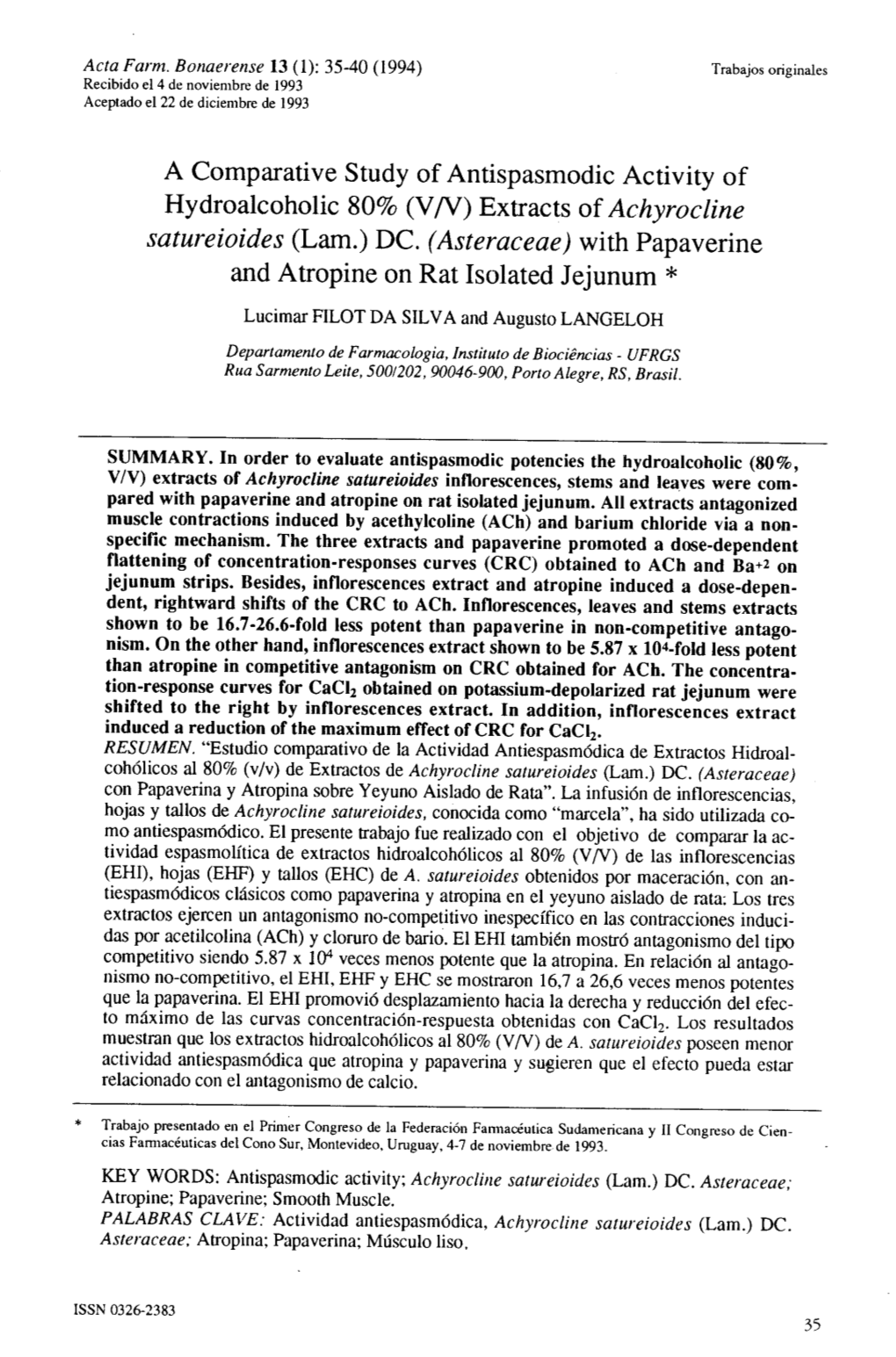 Achyrocline Satureioides (Larn.) DC