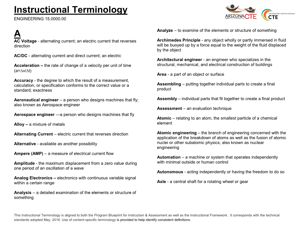 Instructional Terminology A