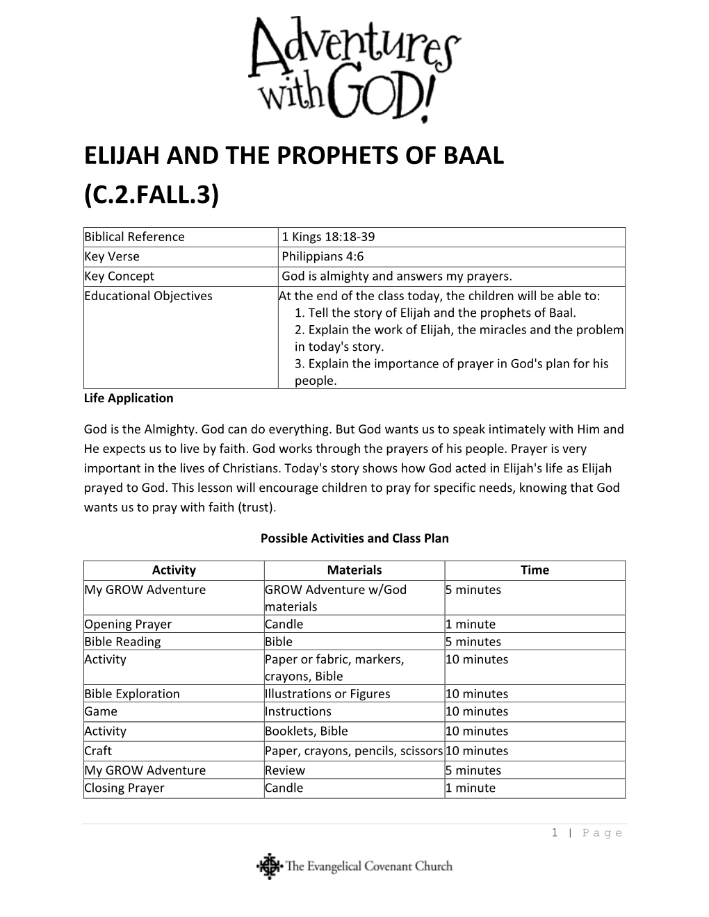 Elijah and the Prophets of Baal (C.2.Fall.3)