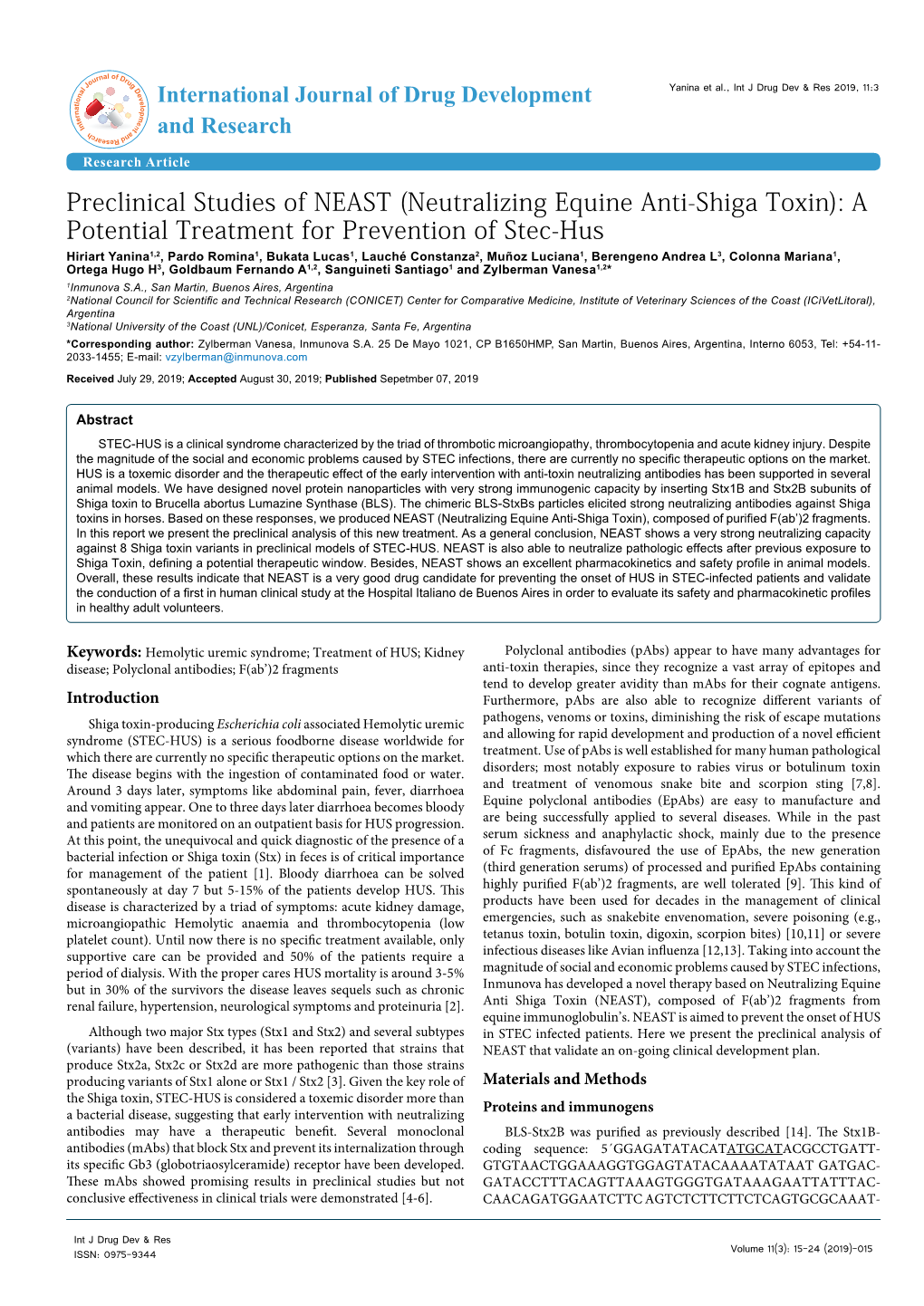 Neutralizing Equine Anti-Shiga Toxin