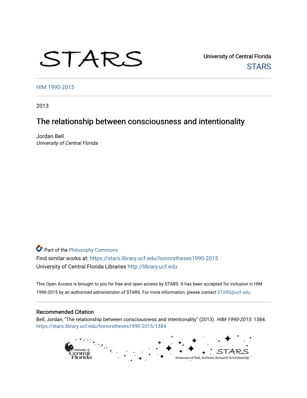 The Relationship Between Consciousness and Intentionality