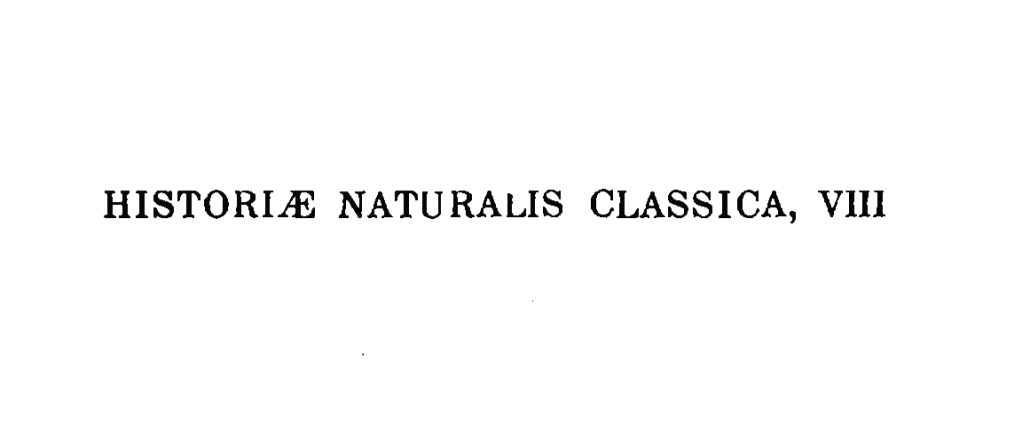 Historic Naturalis Classica, Viii Historic Naturalis Classica