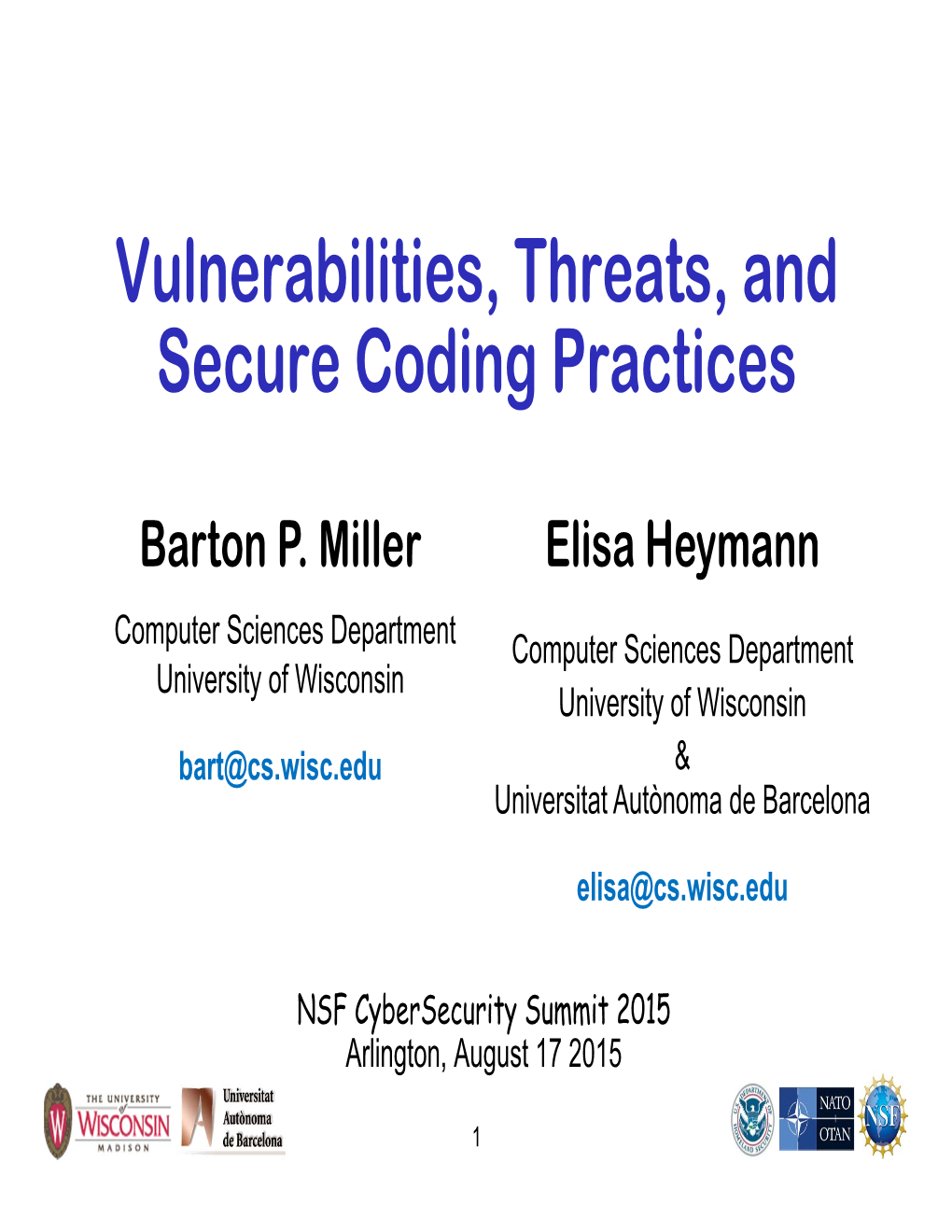 Vulnerabilities, Threats, and Secure Coding Practices