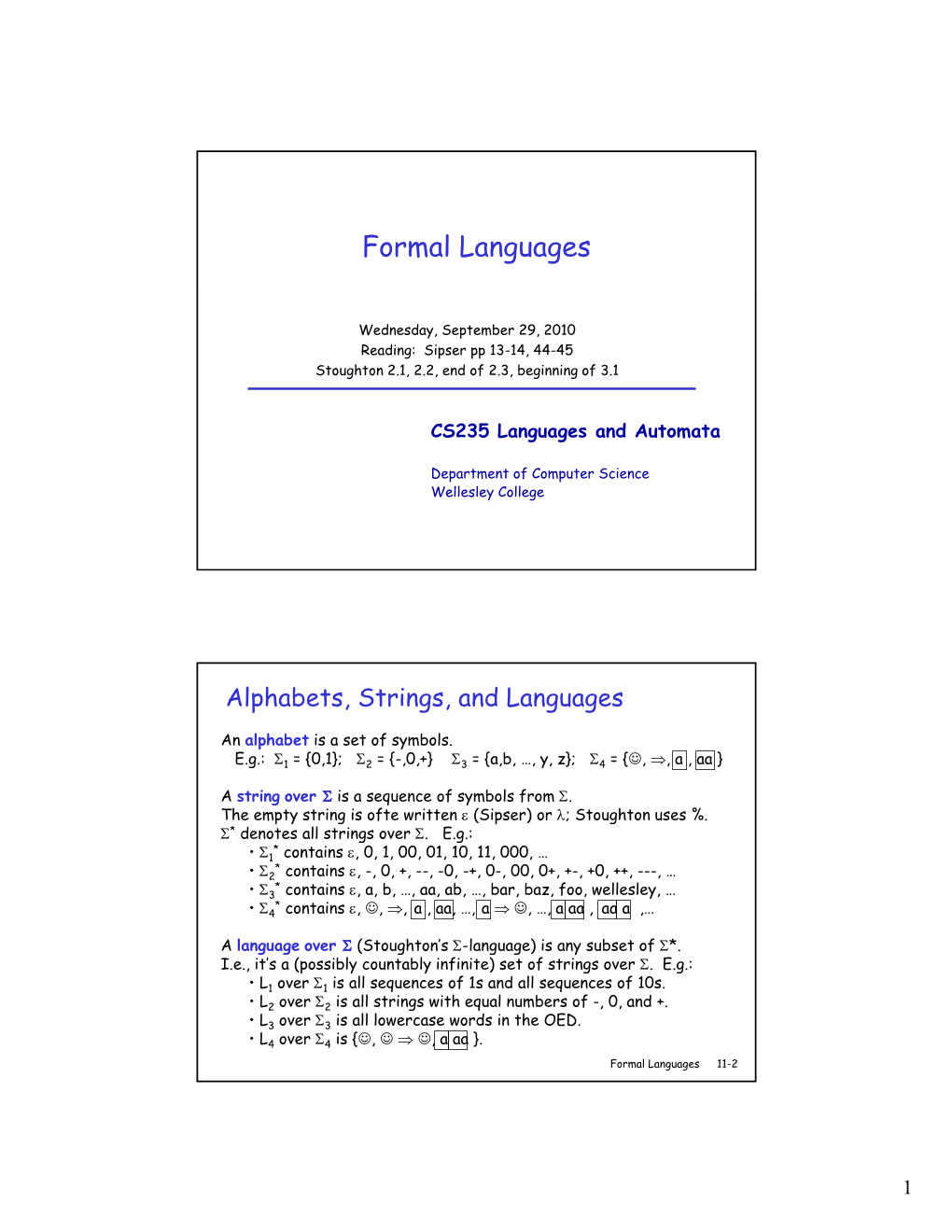 Formal Languages