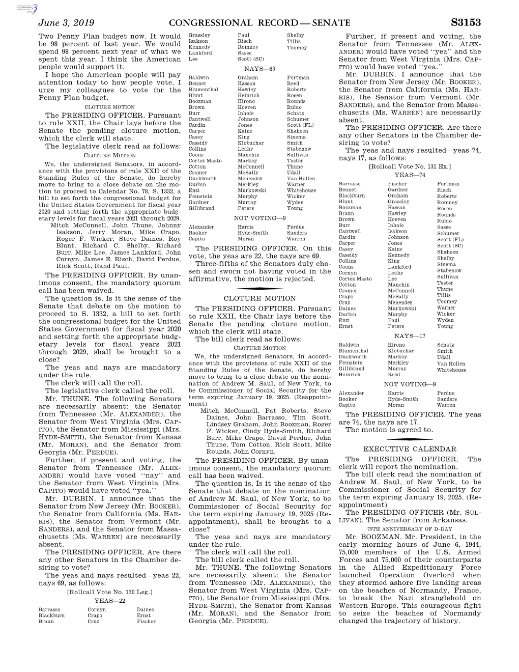 Congressional Record—Senate S3153