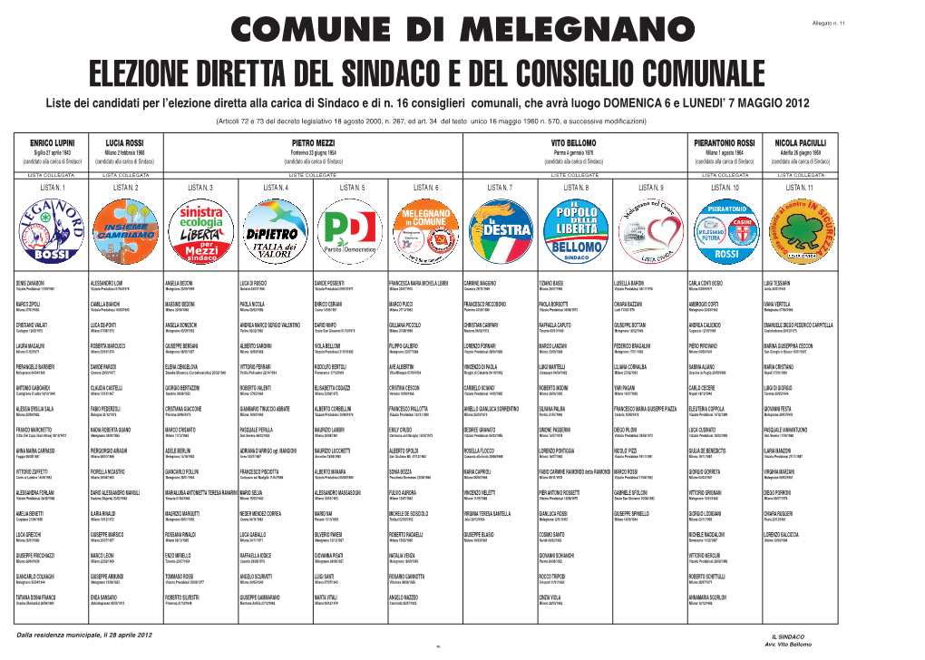 COMUNE DI MELEGNANO Allegato N