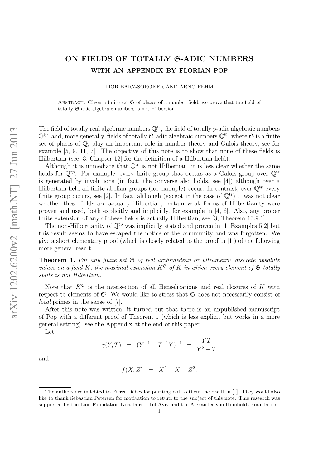 On Fields of Totally $ S $-Adic Numbers