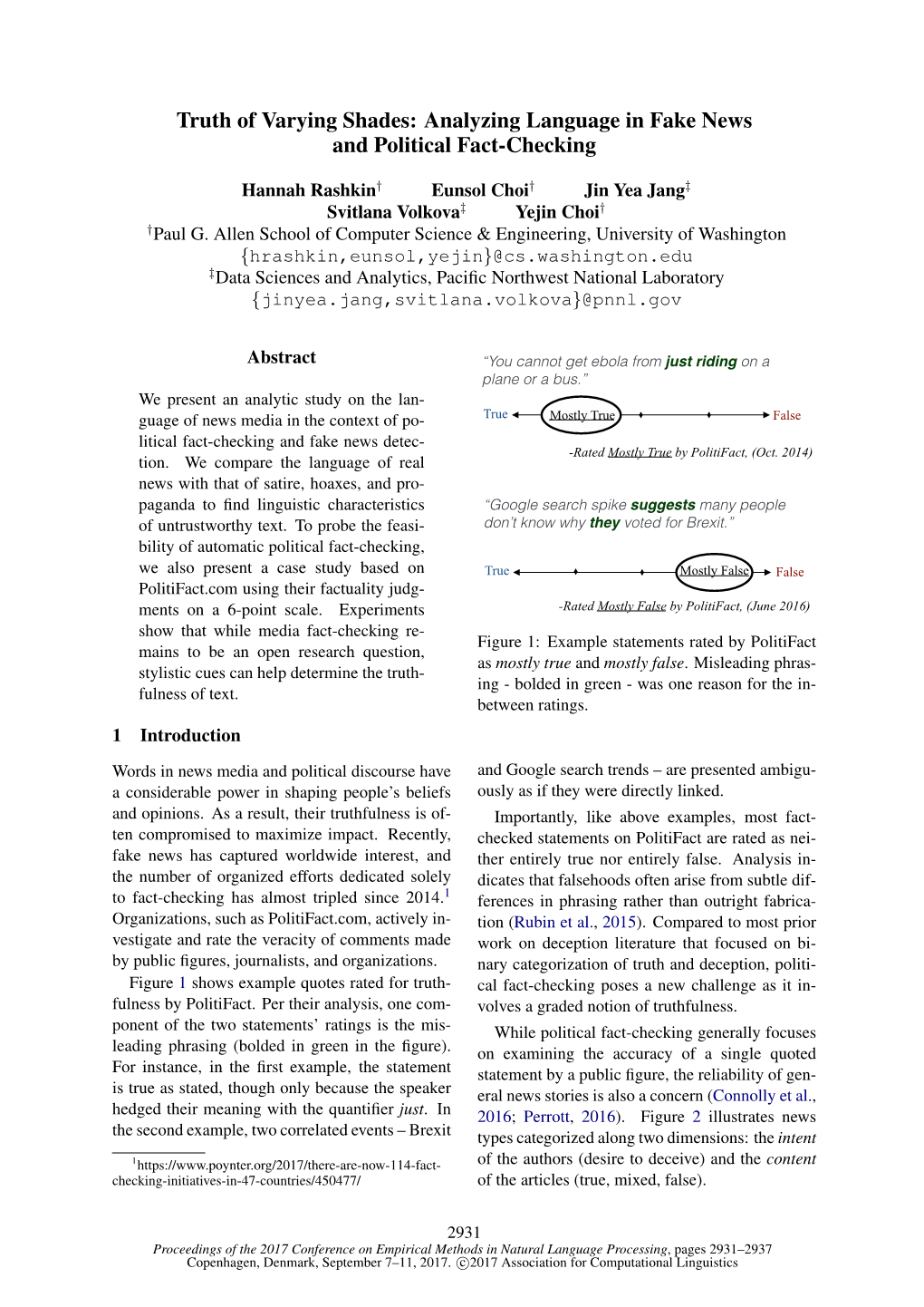 Analyzing Language in Fake News and Political Fact-Checking