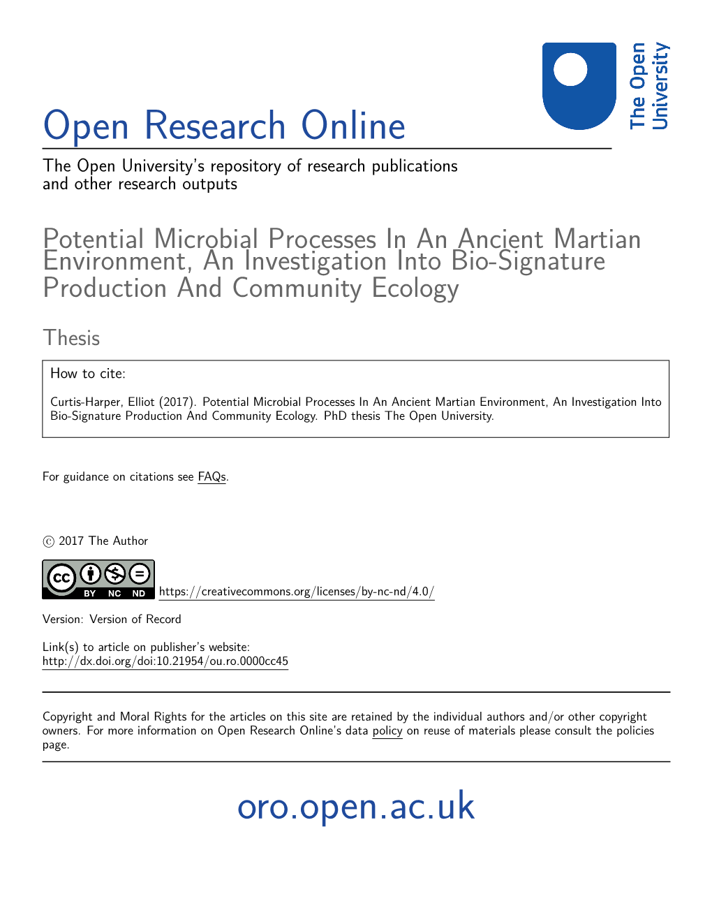 Open Research Online Oro.Open.Ac.Uk