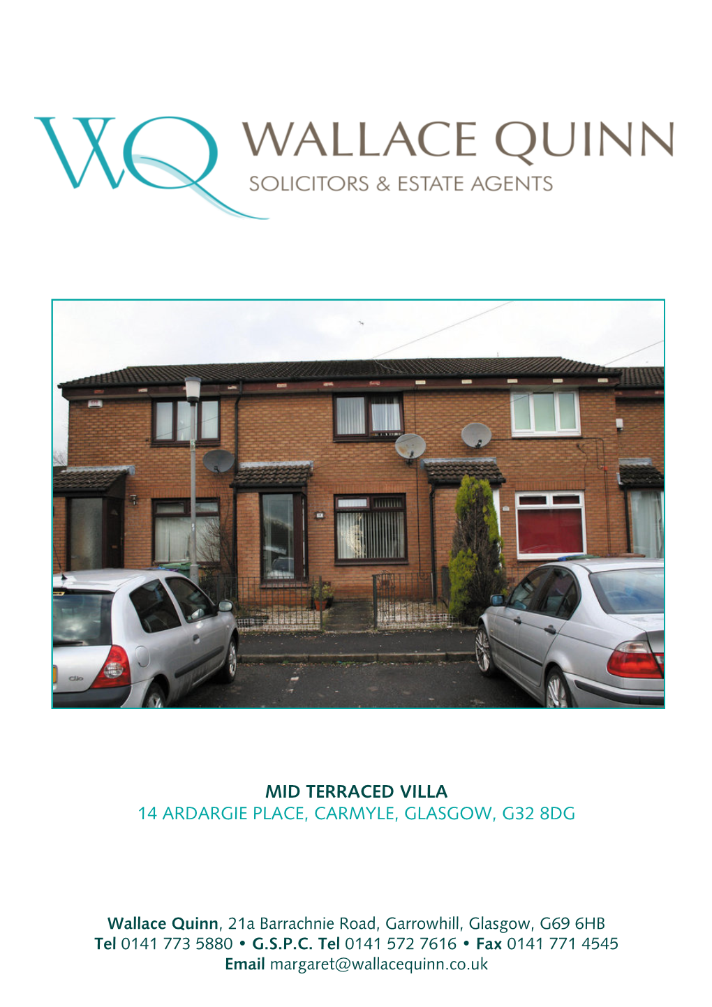 Mid Terraced Villa 14 Ardargie Place, Carmyle, Glasgow, G32 8Dg