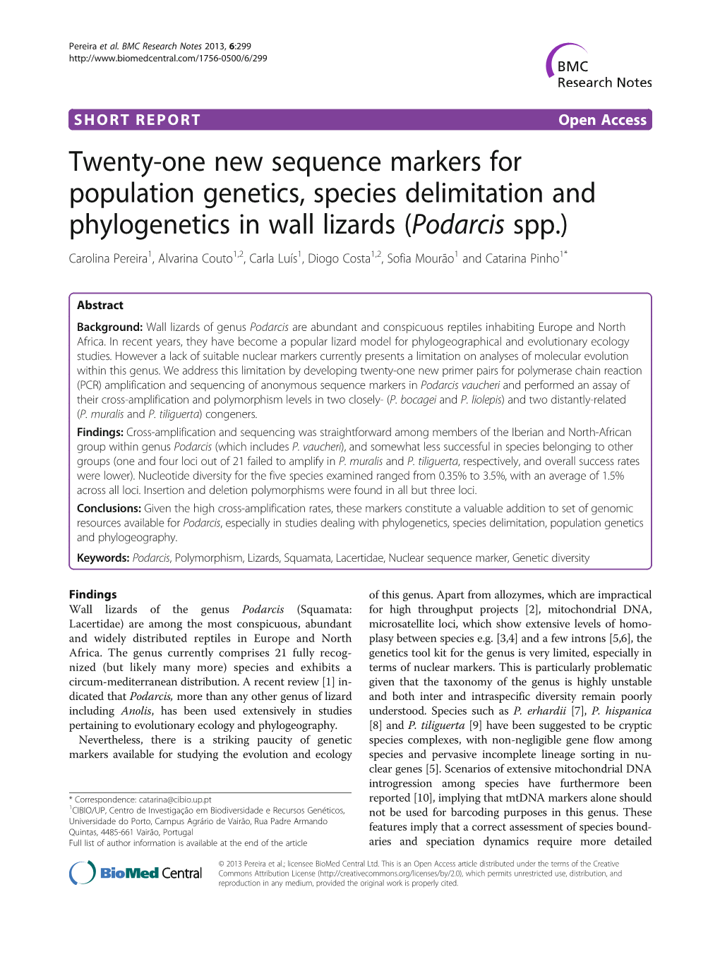 Twenty-One New Sequence Markers for Population Genetics, Species