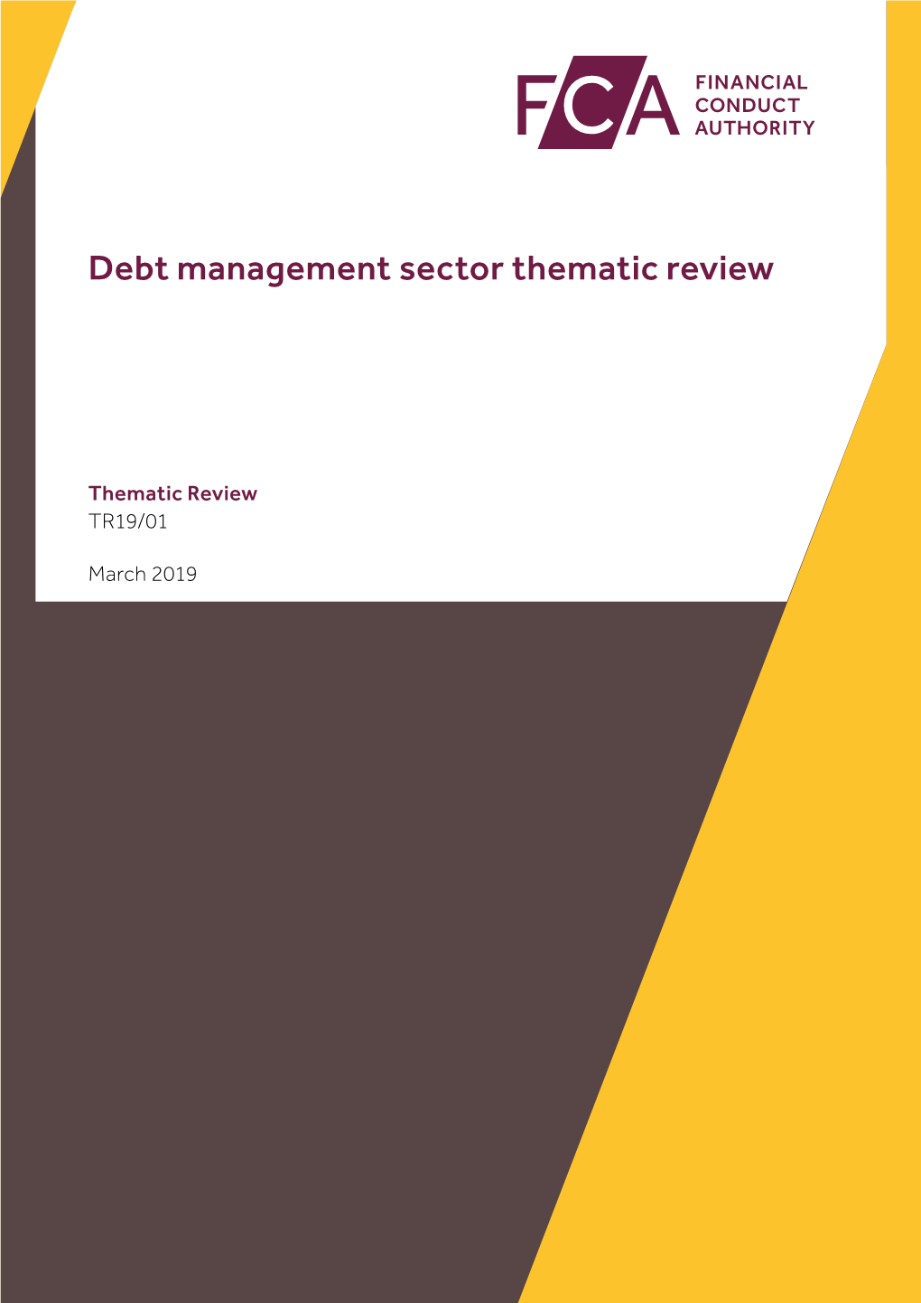 TR19/1: Debt Management Sector Thematic Review