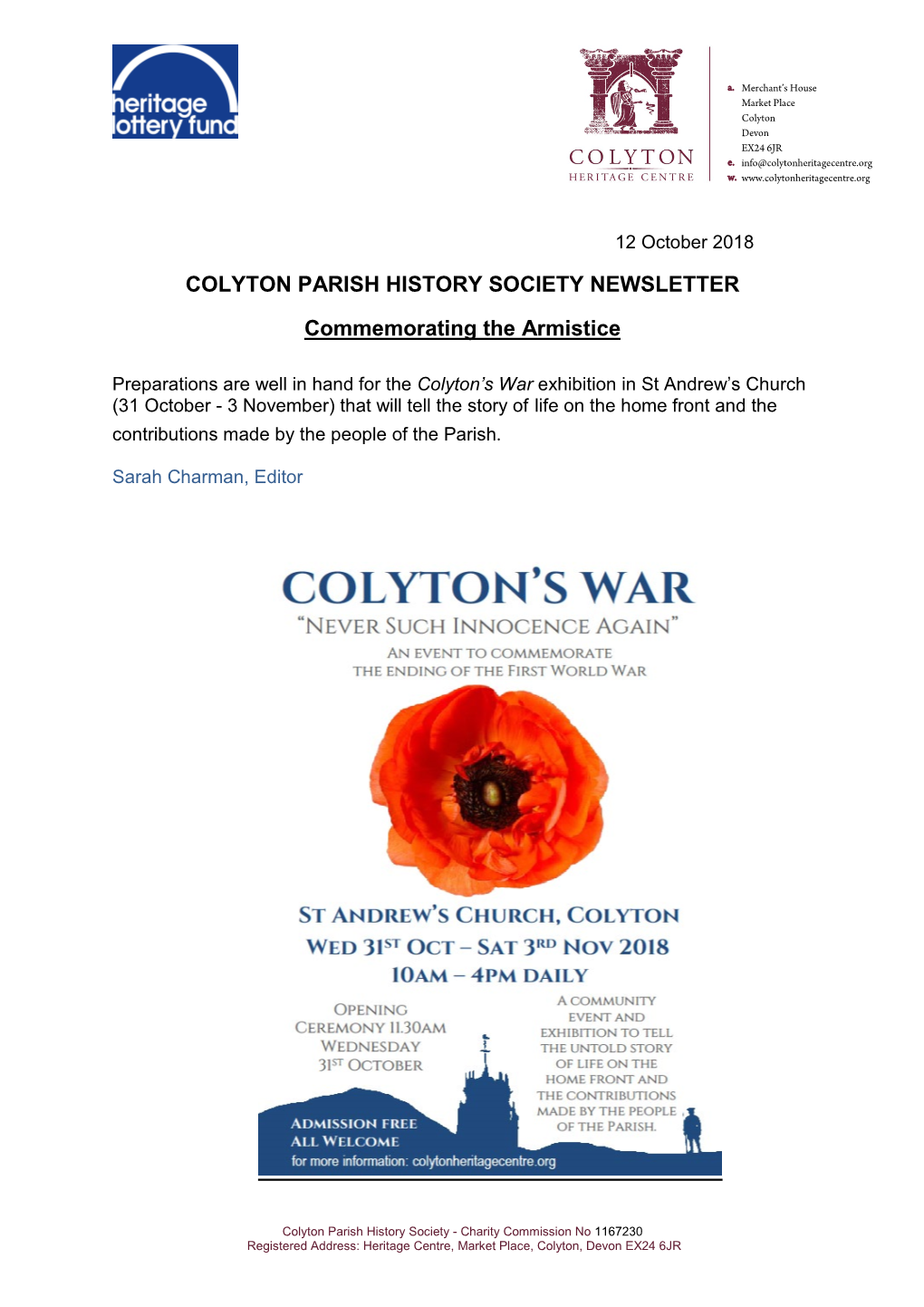 Colyton Parish History Society Newsletter