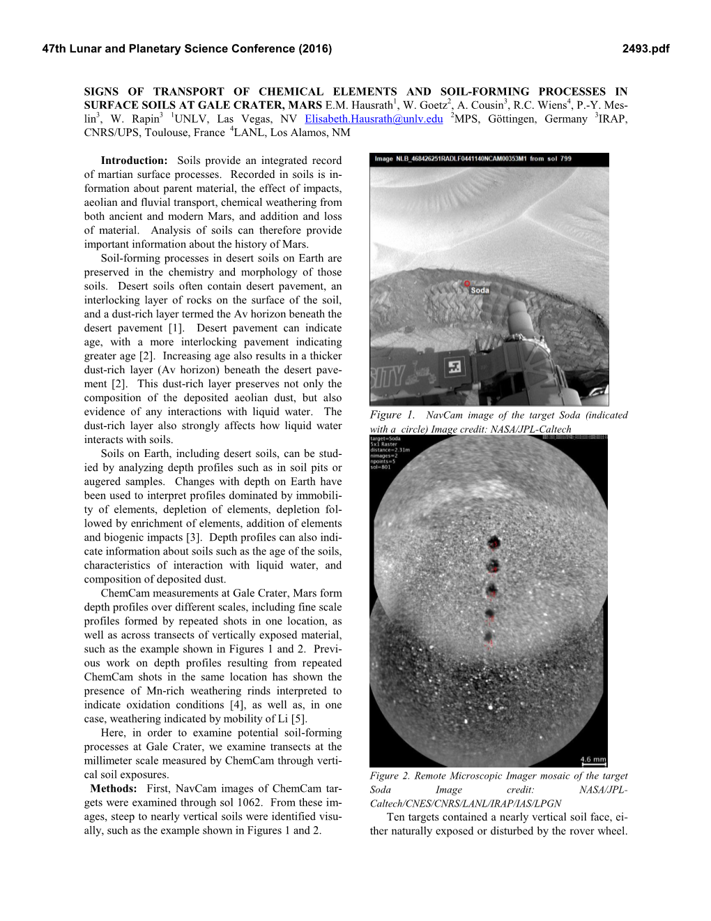 Signs of Transport of Chemical Elements and Soil-Forming Processes in Surface Soils at Gale Crater, Mars E.M