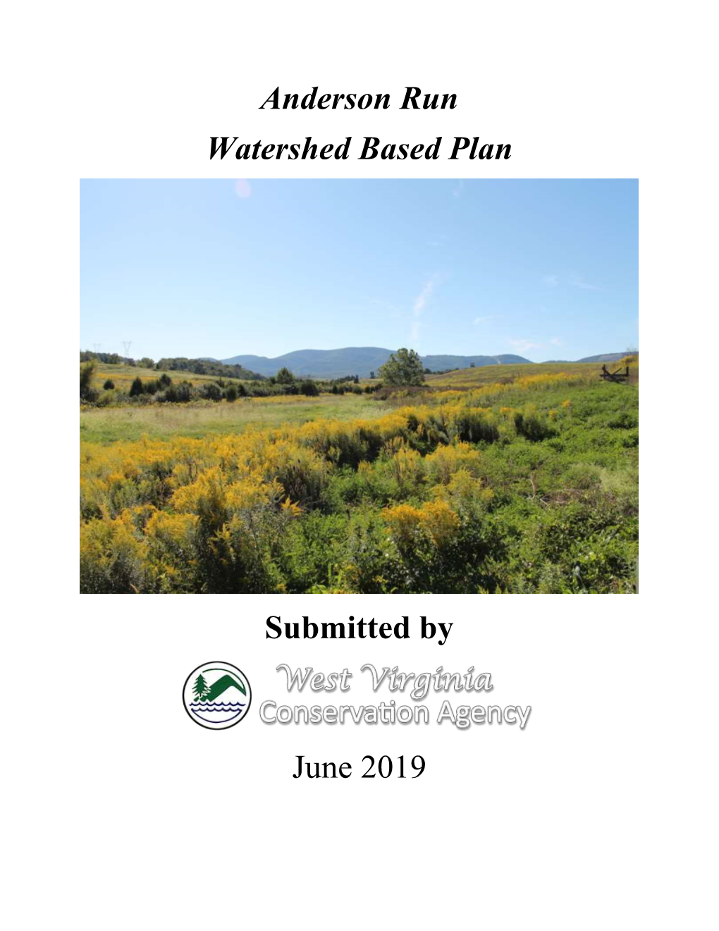 Anderson Run Watershed Based Plan Submitted by June 2019