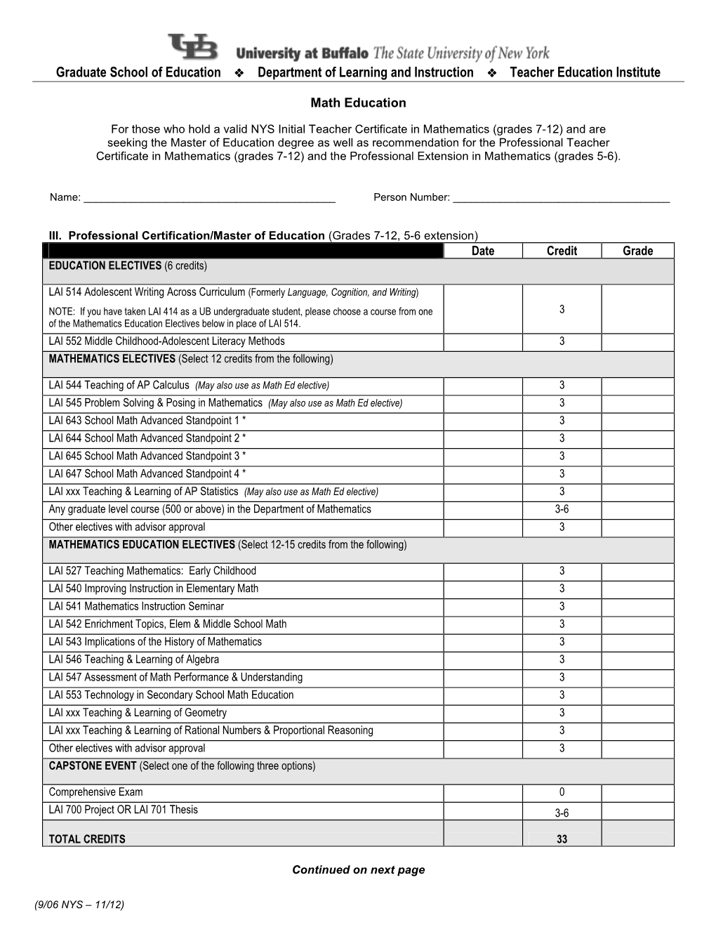 Graduate School of Education ❖ Department of Learning And