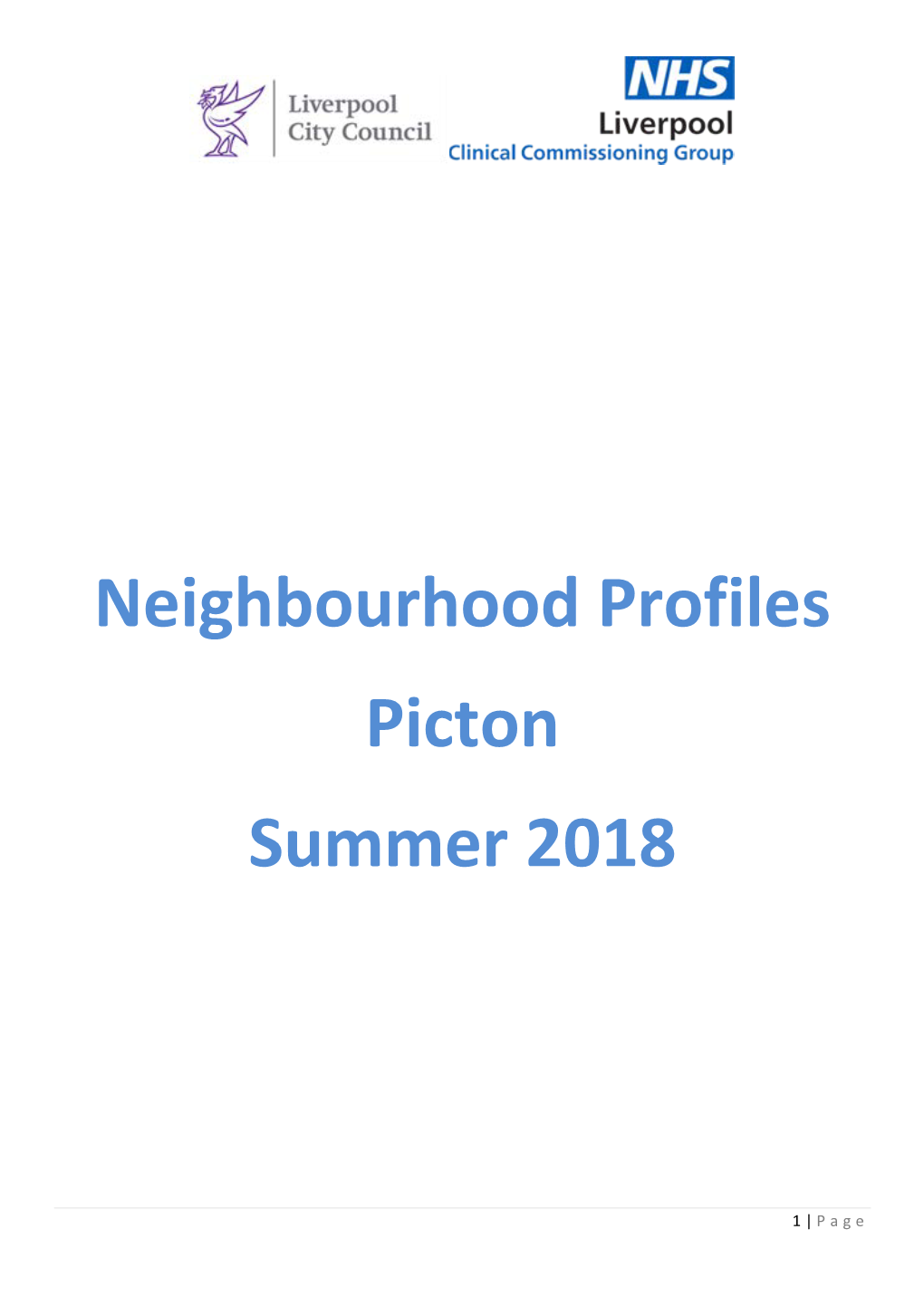 Neighbourhood Profiles Picton Summer 2018