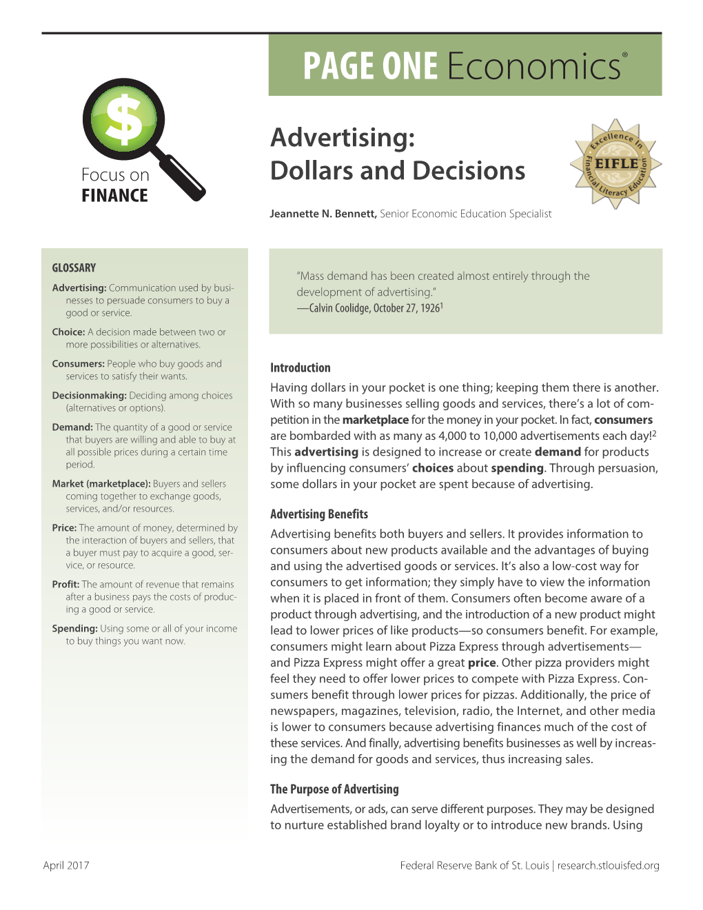 Advertising: Dollars and Decisions