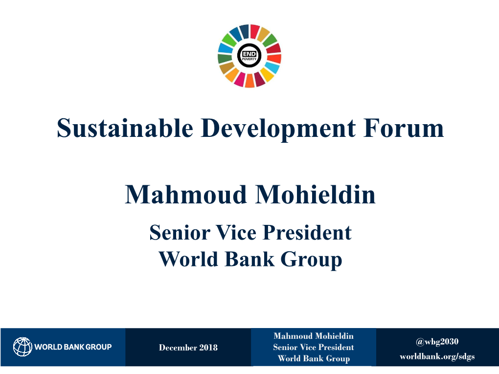 Sustainable Development Forum Mahmoud Mohieldin