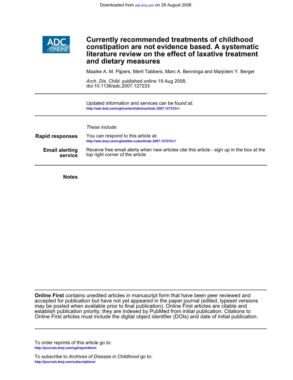 And Dietary Measures Literature Review on the Effect of Laxative Treatment