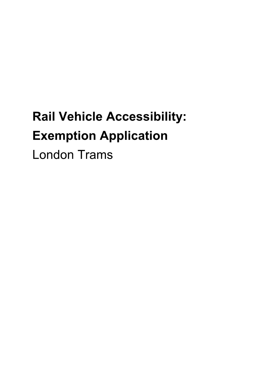 London Trams Table of Contents