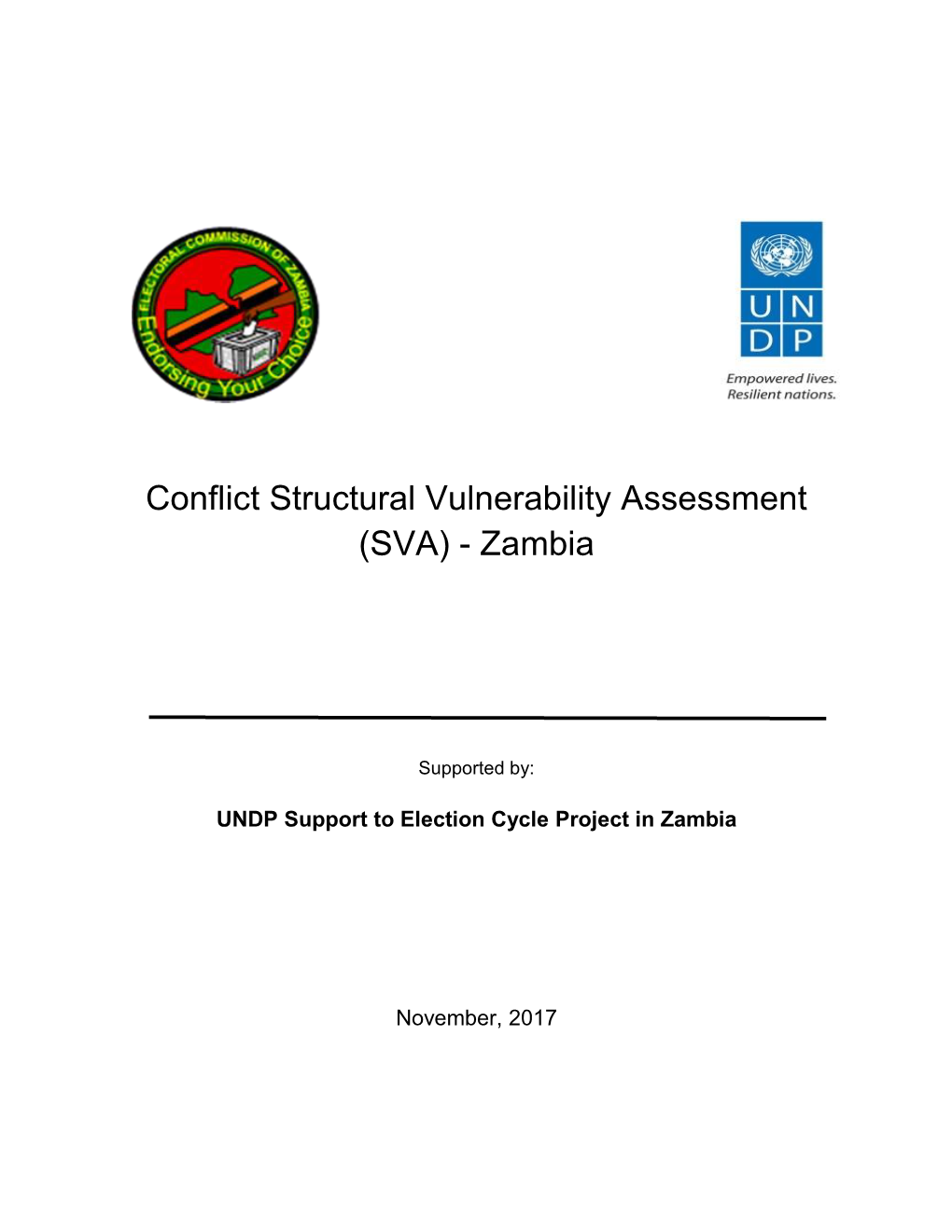 Conflict Structural Vulnerability Assessment (SVA) - Zambia