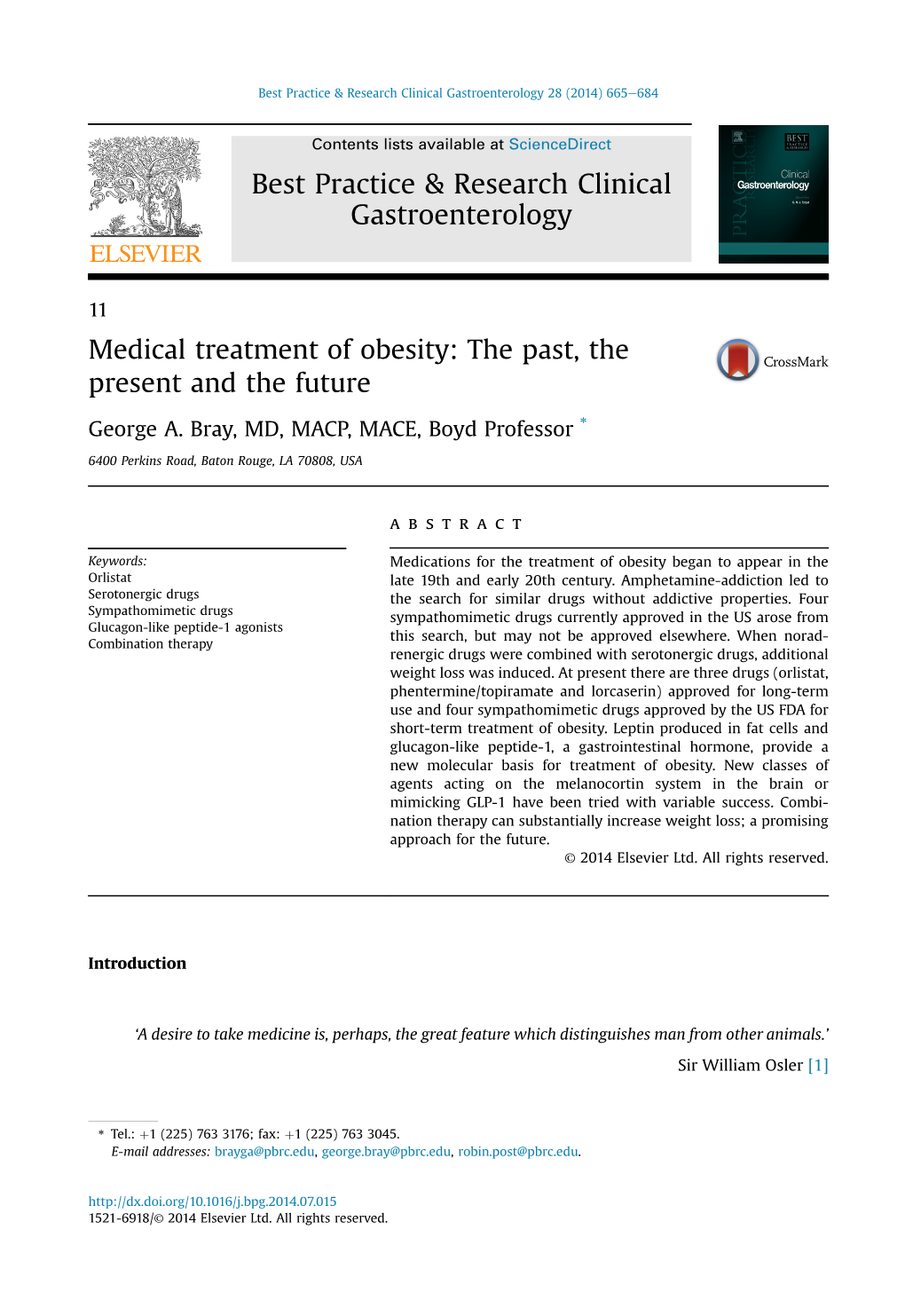 Medical Treatment of Obesity: the Past, the Present and the Future