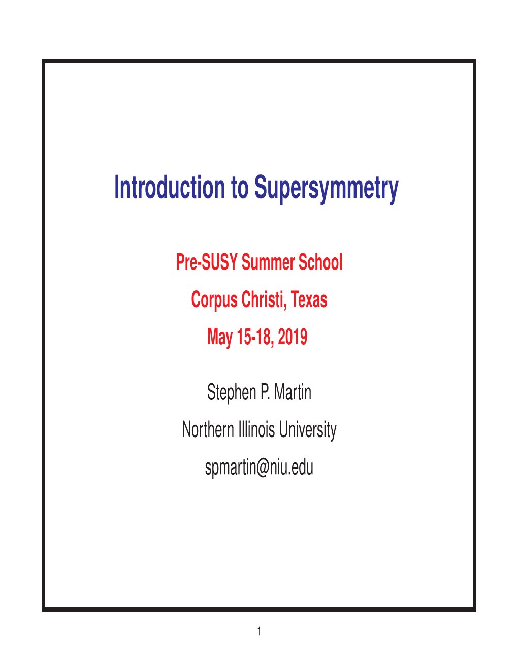 Introduction to Supersymmetry