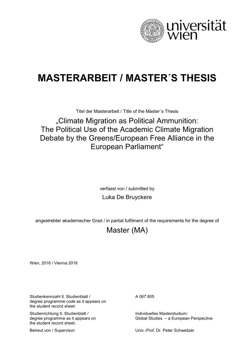 Masterarbeit / Master´S Thesis