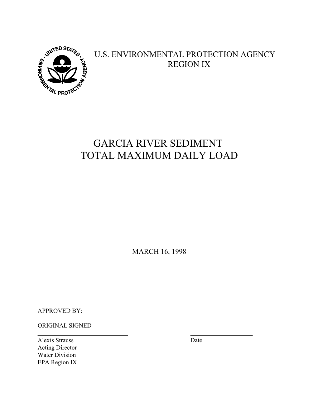 Garcia River Sediment Total Maximum Daily Load
