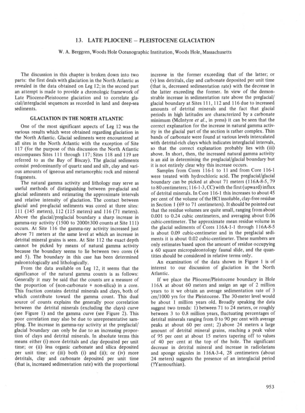 13. Late Pliocene-Pleistocene Glaciation